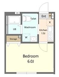 NEST市ヶ尾 1Kの間取図画像