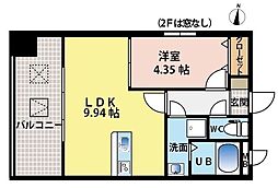 BUENAVISTAOHORIPARK 1LDKの間取図画像