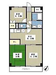 ラリーグラス 3DKの間取図画像