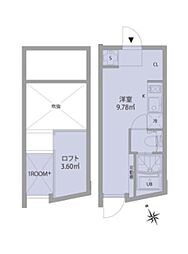 久我山テラス ワンルームの間取図画像