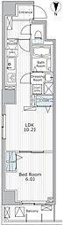 スカイ・ラ・トゥール蔵前 1LDKの間取図画像