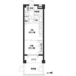 カスタリア自由が丘 1階1DKの間取り