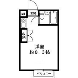 ハーモニアスガーデン ワンルームの間取図画像