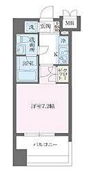 パシフィックレジデンス芝一丁目 12階1Kの間取り