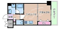 サンセール吹田 1DKの間取図画像