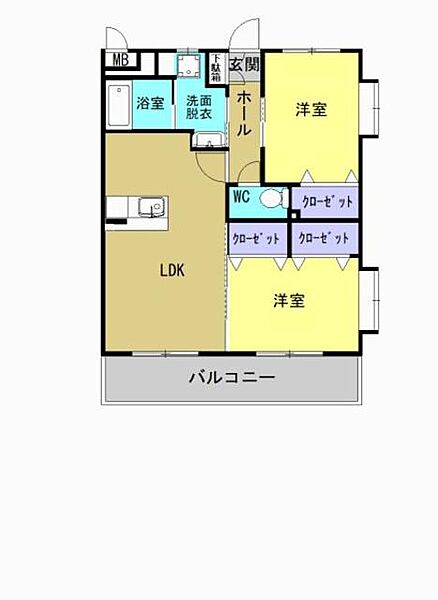 サンリットＳＲ年見 101｜宮崎県都城市年見町(賃貸マンション2LDK・1階・50.84㎡)の写真 その2