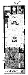 太陽の森勝田台マンション 2DKの間取図画像