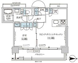 パークアクシス菊川ステーションゲート 3階1LDKの間取り