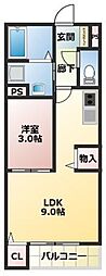 グリッター香椎 1LDKの間取図画像