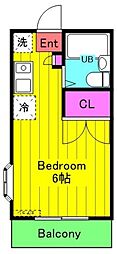 コーポふじね 1Kの間取図画像