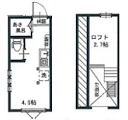 アーバンプレイス高田馬場X 2階ワンルームの間取り
