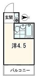 グレイス四谷 3階ワンルームの間取り
