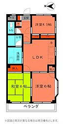 ベルコリーヌ西水元 4階3DKの間取り