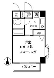 エトワール桜新町 1Kの間取図画像
