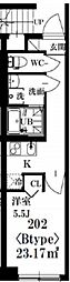 シャッツクヴェレ中野本町 1Kの間取図画像