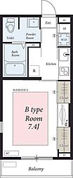 リブリ・横浜 1Kの間取図画像