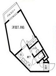 ドルチェ王子 2階1Kの間取り