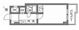 ビエント宮崎台 1Kの間取図画像