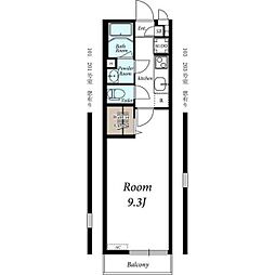 リブリ・プランドール 2階1Kの間取り