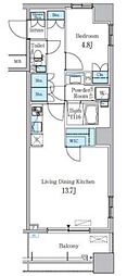 パークキューブ亀戸 1LDKの間取図画像