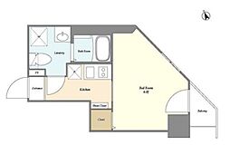 HYs品川南大井 8階1Kの間取り