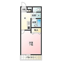 レオパレス北三国丘 1Kの間取図画像