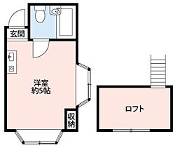 ハイムリバーA ワンルームの間取図画像