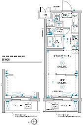 リルシア板橋西台 2階1DKの間取り