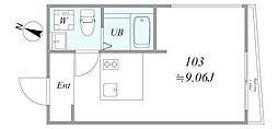 trias114 1DKの間取図画像