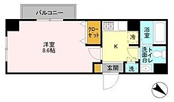 登戸N・Tステージ 4階1Kの間取り