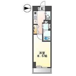 エイチ・ツーオー新深江 1Kの間取図画像