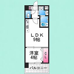 レクシア堺東 1LDKの間取図画像