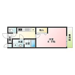 フジパレス初芝ウエスト 1Kの間取図画像