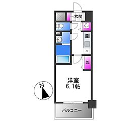 エスリード大阪平野プライム 4階1Kの間取り
