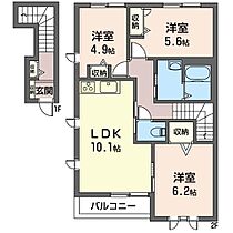 グロリアスヒルＡ 00201 ｜ 栃木県佐野市富岡町283-10（賃貸アパート3LDK・2階・68.90㎡） その2