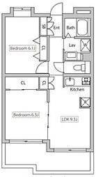 PLENDY-HILLS高幡不動 2階2LDKの間取り
