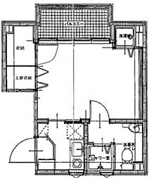 シーワイ代々木 4階1Kの間取り
