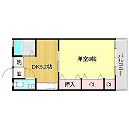 日の出マンション 1DKの間取図画像