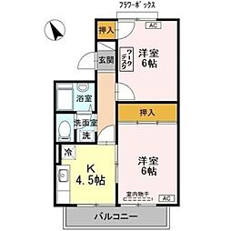 ハイツジュネス 2Kの間取図画像
