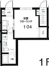 ROWHOUSE大崎 1Kの間取図画像