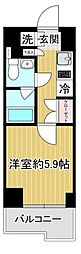 ルーブル川崎七番館 2階1Kの間取り