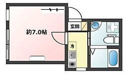 BRICKS四谷 4階1Kの間取り