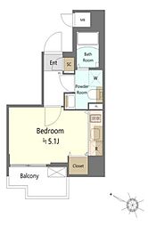 ＳＨＯＫＥＮ Ｒｅｓｉｄｅｎｃｅ横浜花月 2階1Kの間取り