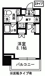 レジディア杉並方南町 2階1Kの間取り