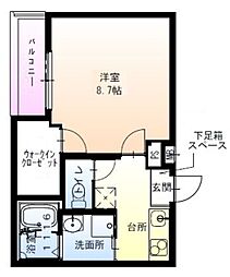 JR東海道・山陽本線 立花駅 徒歩6分の賃貸アパート 1階1Kの間取り
