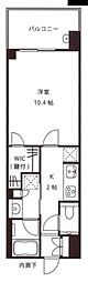 クロスエアタワー 1Kの間取図画像