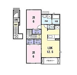 ボヌールシャンブル 1LDKの間取図画像