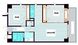 アルテクラビア 2LDKの間取図画像