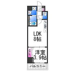 GrandPacific堺東Innovation 1LDKの間取図画像
