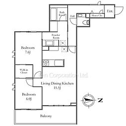 ウィズプラス三鷹 2LDKの間取図画像